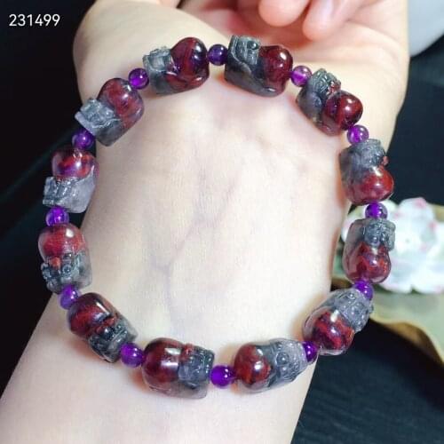 Genuine Natural Auralite 23 Cacoxenite Canada Gemstone Bracelet 12*8*8mm Women Men Pi Xiu Beads Stretch Rarest Jewelry AAAAA