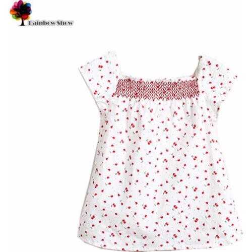 New Children Clothing Summer Girls Berry-printed Sleeveless Cotton Dress Shirts Girls Vest