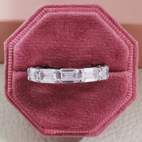 2021 New Trendy Princess Solid 925 Sterling Silver Eternity Band Ring For Women Lady Anniversary Gift Jewelry Bulk Sell R6285