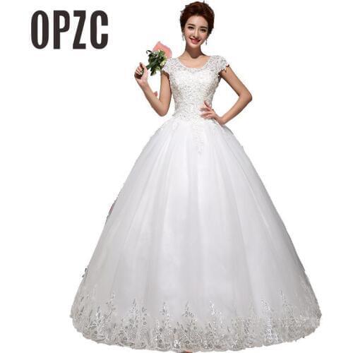 New Spring and Summer Fashion Wedding Dresses 2020 vestido de noiva Korean Style White Princess Bride Lace Up Ball Gown