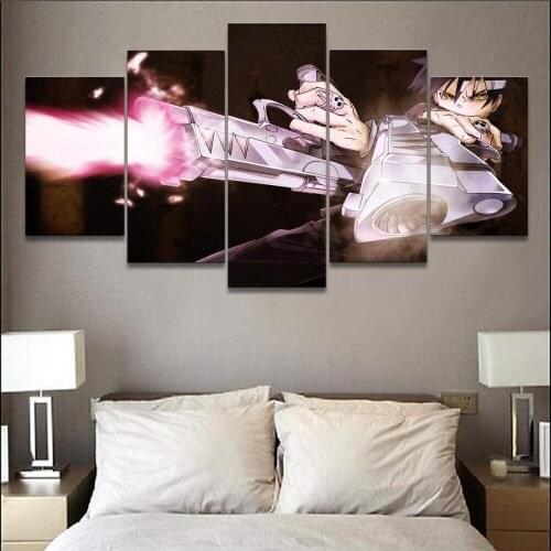 5 Piece Wall Art Canvas Anime Manga Figure Pictures Double Gun Demon Posters And Prints Decoration Paintings For Bedroom Wall