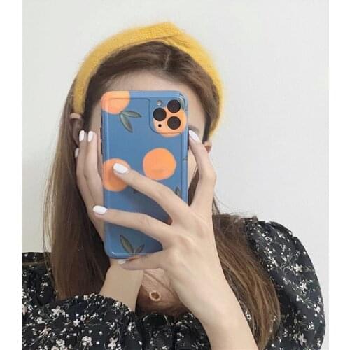 PINZHENG Orange Pattern Phone Case For iPhone X 11 12 Pro Max Soft TPU Silicone Phone Protective Cover For 7 8 Plus Phone Cases