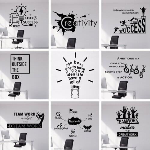 Creative Teamwork Makes Dream Work Vinyl Wall Sticker For Home Study Room Company Office Classroom Decorations Removable Poster