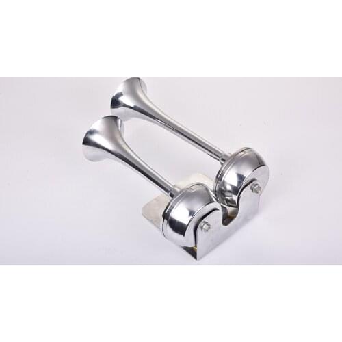 Universal dual-pipe tracheal electric horn for trucks and trucks with bracket and relay 12V/24V without air source 120db