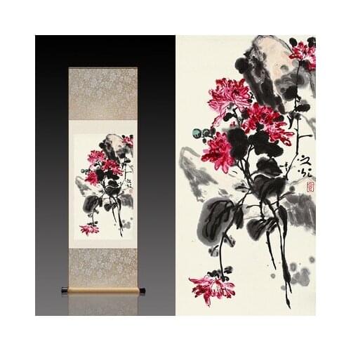Xie Zhi Guang ink painting antique silk scroll painting