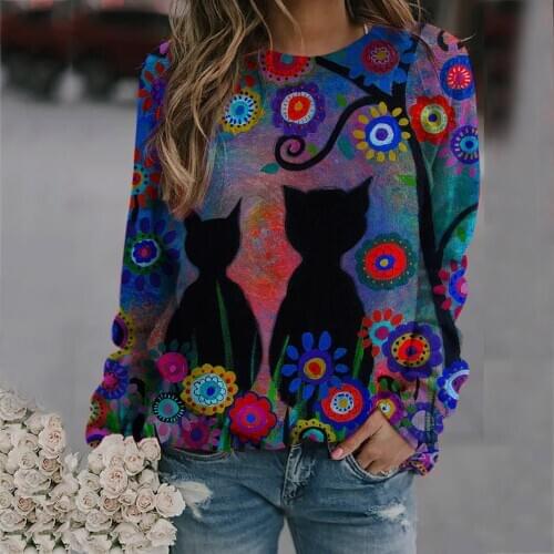 Winter Clothes Women 2020 Vintage Hoodie Women Animal Printing Long Sleeves Pullover Blouses Sweatshirt Tops Толстовка Женская