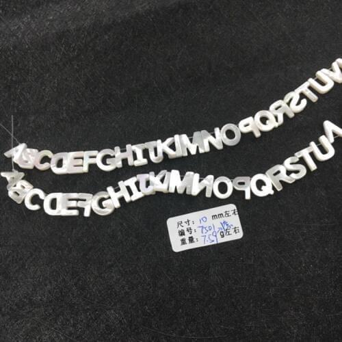 10pcs/lot)Free Shipping White Letter The Alphabet Hot Sale A-Z Natural Mother Of Pearl Letters Seashell ABC For DIY Jewelry