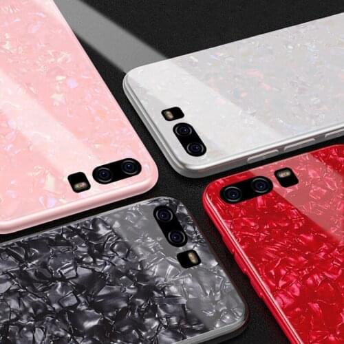 Huawei P9 P10 Plus Case TPU Plating Frame Conch Style Hard Tempered Glass Phone Cover For Huawei P9Plus P10plus VKY-L09 VKY-L29