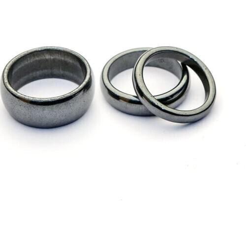 Black gallstone non-magnetic round ring pendant Hematite ring ring DIY handmade bracelet necklace jewelry accessories