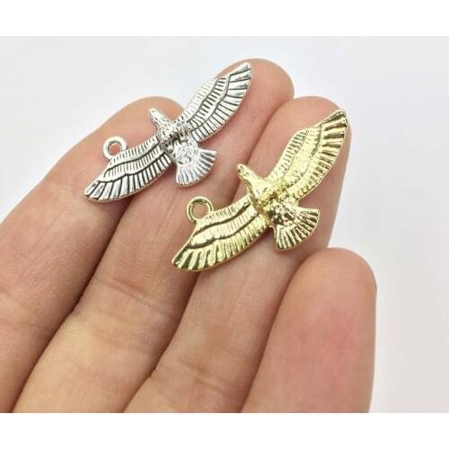 Eruifa 10pcs 30*13mm Nice Eagle Zinc Alloy Necklace,Earring Bracelet Jewelry DIY Handmade 2 Colors