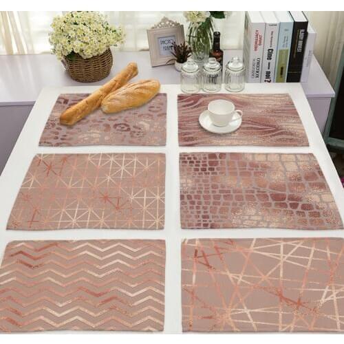 1Pcs Breif Cotton Linen Table Mats Pattern Kitchen Flower Placemat Bowl Cup Mat Dining Coaster Pad 42*32cm Home Decor MG0052