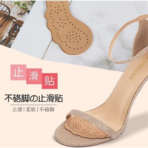 Premium Leather Non-slip Insoles Sandals Sticker High Heel Shoes Women Foot Self-adhesive Patch Cushion Forefoot Gel Pads