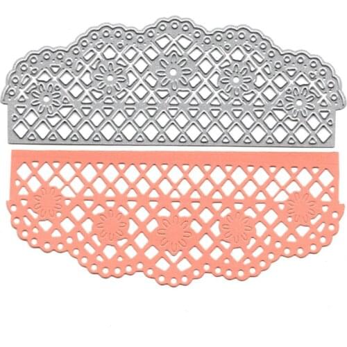 Flower Grid Border Metal Cutting Dies Scrapbooking Embossing Folder for Card Making Craft Mold Photo Alum DIY Slimline Dies