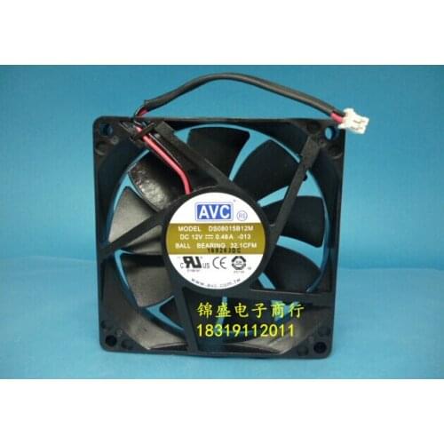 New original AVC DS08015B12M 80*80*15 12V 0.48A 2 lines radiating fan
