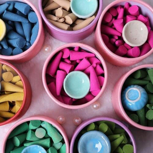 About 30 Pcs/Box) Pagoda Incense Natural Incense Sticks Rose Tulip Scent Tower Sandalwood Spice Tray Household Perfume Set