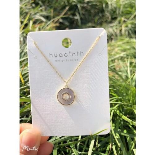 Natural Fresh Mother Pearl Choker Necklace Round W/14K Zircon Gold Real Brass Chain for Women Lady Party Wedding Jewellery 2021