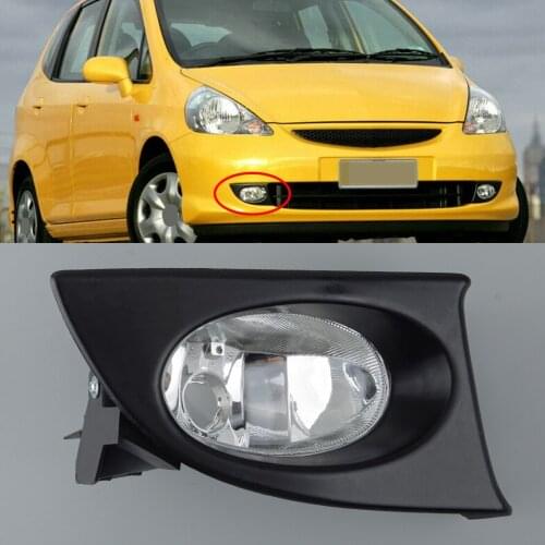 Right Front Bumper Fog Light Lamp Replacement Car Black Fit for Honda Fit Jazz GD1 GD3 2003 2004 2005 2006 2007 2008