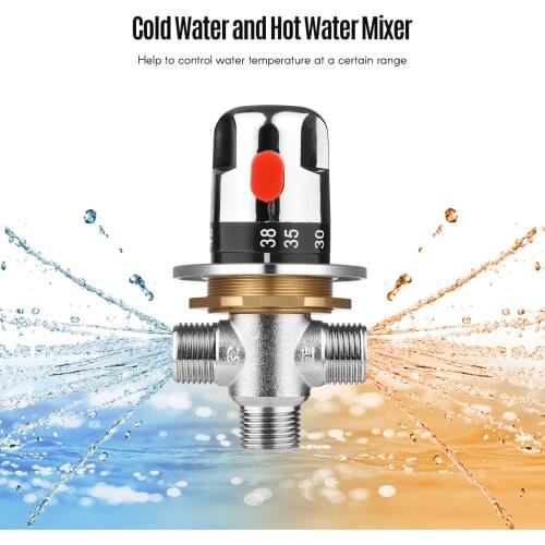 Thermostatic Temperature Control Valve Hot Cold Water Shower Mixer G1/2 Copper Mixing Valve Three-Way Shower Diverter Valve