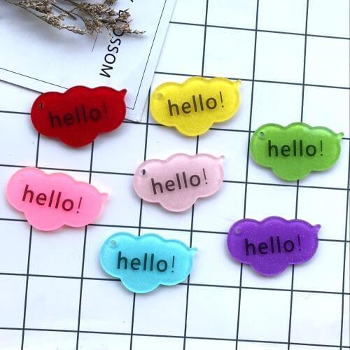10pcs Kawaii resin hello Charms for DIY decoration neckalce earring key chain Jewelry Making