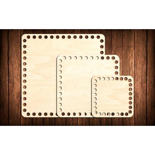 10pcs square basket Unfinished bottom cutout Unfinished wooden base Basket
