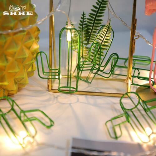 3M 20Leds Romantic Fairy Green Cactus LED Curtain String Lights Holiday Lighting Christmas Wedding Party Indoor Decoration Light