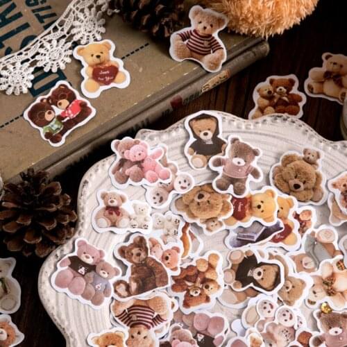 46sheets/set Sticker Set Bear Series Diy Cute Stickers Ins Style Scrapbooking School Suppliers Stationery Art Supplies