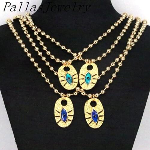 5Pcs Fashion Eye Pendant Beaded Chain Necklace For Women Gold-color Femme 2021 NEW Jewelry Gift Top Quality