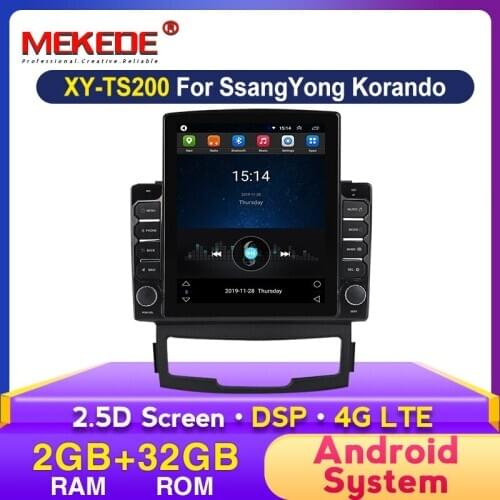 MEKEDE Tesla Style Car radio multimedia player For SSANGYONG KORANDO DSP bluetooth rear view camera DVR