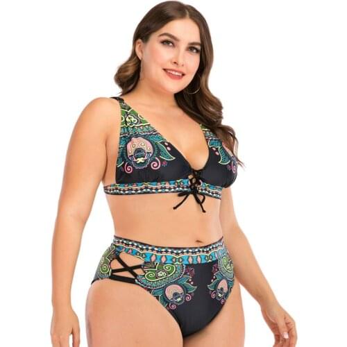 Sexy Printing Bikini High Waist Bikini Triangle Bikini Two Piece Bikini Swimsuit Push Up Bikini Beach Swimming