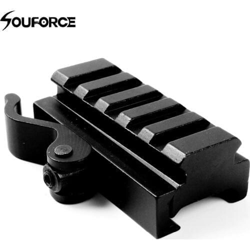QD Quick Release Mount Adapter 5 Slots Fit 20mm Picatinny Weaver Rail Base Hunting Gun Accessories