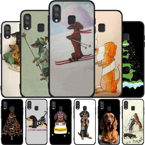 Dachshund dog black soft phone Case For Samsung A10 20 30 40 50 30S 50S 60 70 M10 M30S M40 A31 51 71 A20E A10E A21S