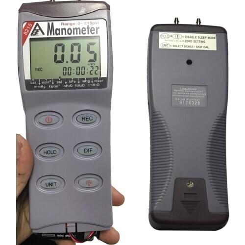 AZ8215 Digital Vacuum Gauge Manometer /15psi Manometer Differential Pressure Instrument Meter 100KPa
