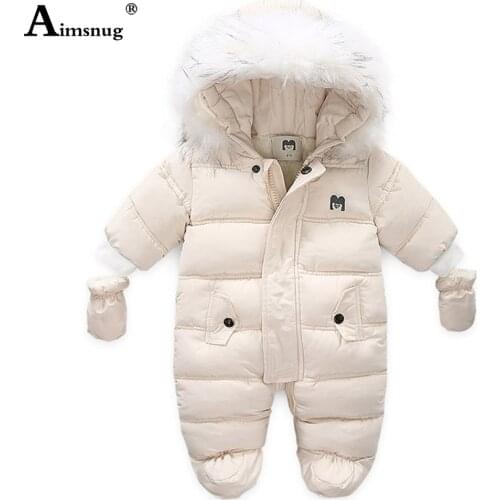 Unisex Baby Hooded Rompers Kids Clothing 2021 Footies Overalls Children Toddler Boys Girls Fashion Zipper Winter Down Bodysuits
