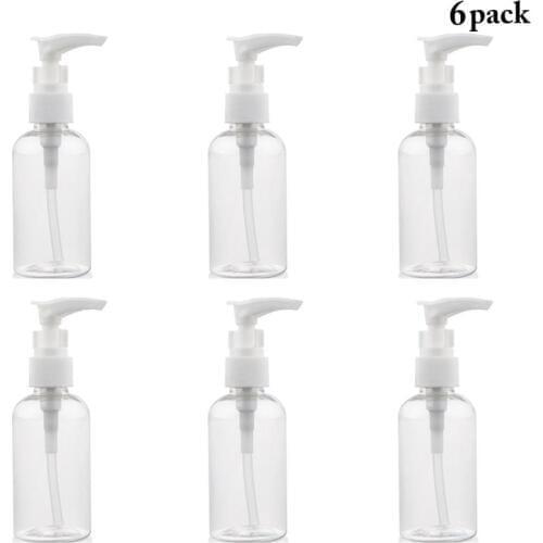 6PCS Transparent Pump Bottle 2.54oz Multiuse Creative Empty Cosmetics Bottle Travel Bottle Cosmetic Bottle Travel Liquid Bottles