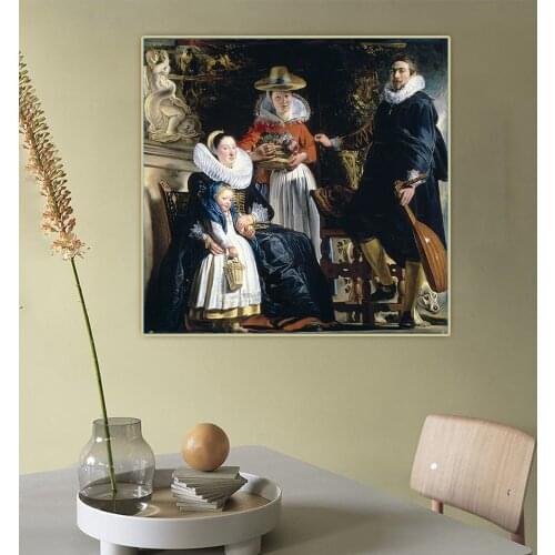 Jacob Jordaens《The Family of the Artist》Canvas Oil Painting Artwork Aesthetic Picture Poster Wall Hanging Decor Home Decoration