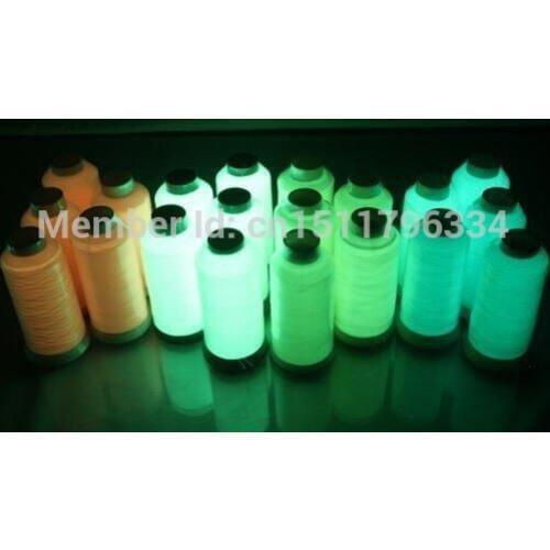 Simthread Hot selling glow in the dark thread & polyester embroidery bobbin thread + A type plastic bobbin with free shipping