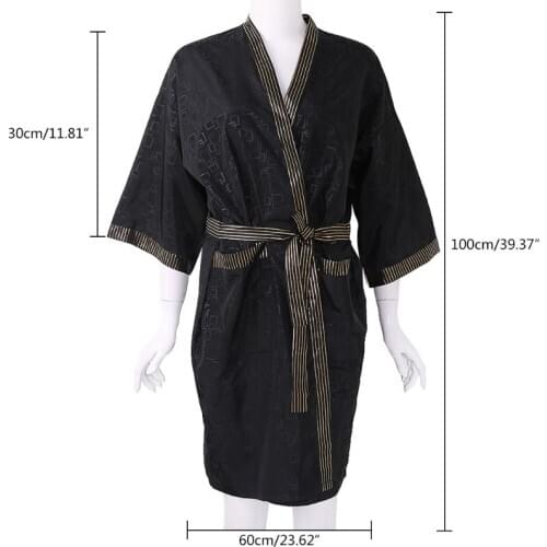 Fashion Salon Spa Client Gown Kimono Style Waterproof Hair Cutting Gown Smock MOLF