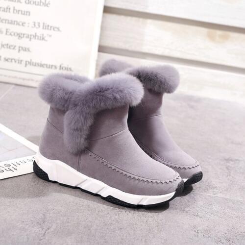 Mudibear Snow Boots For Women Casual Shoes Velvet Padded Cotton Boots Winter Flat Boots Non-slip Comfortable Footwear Warm 2020
