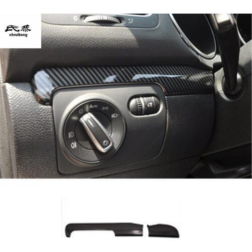 2pcs/lot Car stickers ABS carbon fiber grain driver side dashboard decoration cover for 2009-2013 Volkswagen VW golf 6 MK6
