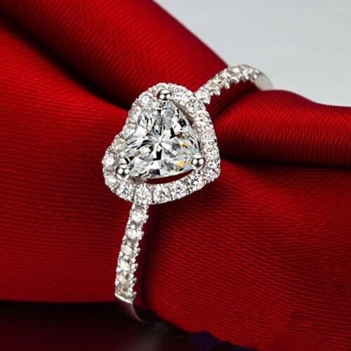 New Outstanding Exquisite Heart Shaped Womens Ring Us Sizes 5-9