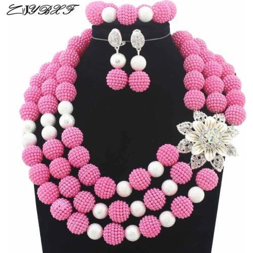 New Arrival Champagne Nigerian Wedding Beads Jewelry Sets African Beads Jewelry Sets Crystal Beads Necklace Sets HD3105