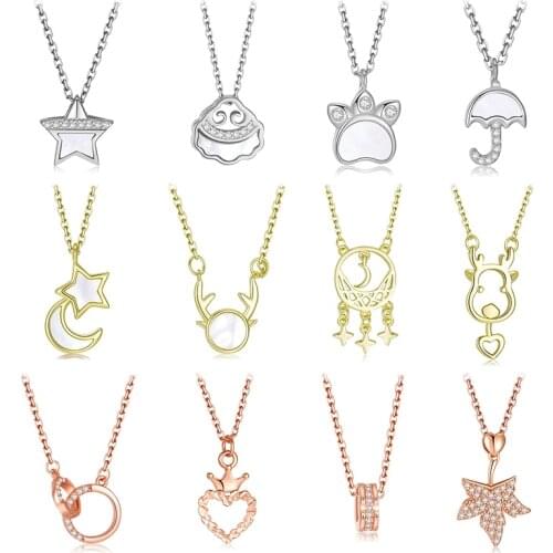 2021 Lovely Sweet Honey Shape 925 Sterling Silver Necklace Women Silver 925 Jewelry with Chain Necklaces Pendants Fine Jewelry