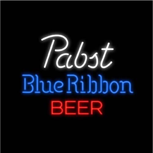 Pabst Blue Ribbon Beer Custom Handmade Real Glass Tube Store Shop Bar KTV Party Advertise Decoration Display Neon Sign 17"X14"