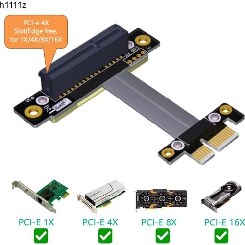 PCI Express PCI E 1X to 4X Riser Card Graphics Card Port Adapter Ribbon Extender Extension Cable PCIE Riser PCI-E Flexible Cable