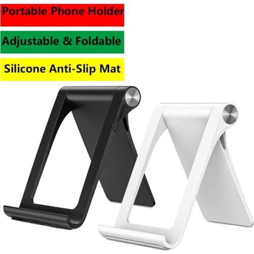Portable Phone Holder Stand for iPhone XS Max XR Samsung S9 S8, Foldable Desk Tablet Support for Xiaomi/Huawei/Redmi