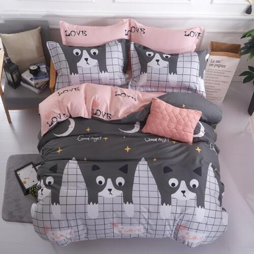 Cat Printed Bedlinen Duvet Cover Set Home Decoration 3/4 Pieces Twin Full Queen King for Girls Women