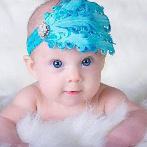 Newborn Baby Headband 2019 Baby Photo Props Fashion Lace Headband Feather Diamond Girls Head Bands Many Styles Infant Hairbands