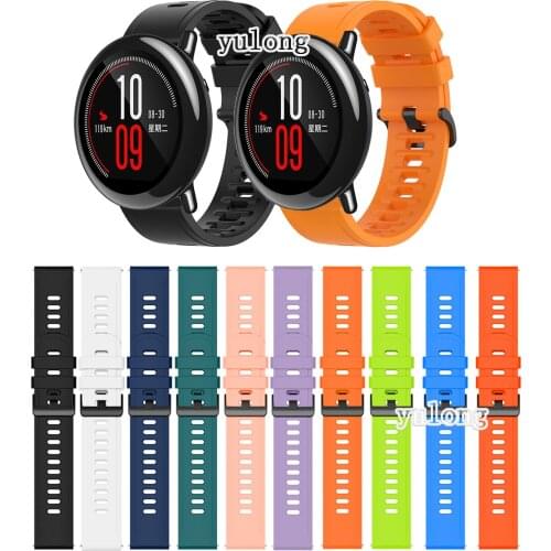 Soft Silicone Watch Strap Band For Huami Amazfit PACE Smart Watch 22mm Wristband bracelet for Stratos 2 2S 3 GTR 47mm GTR2