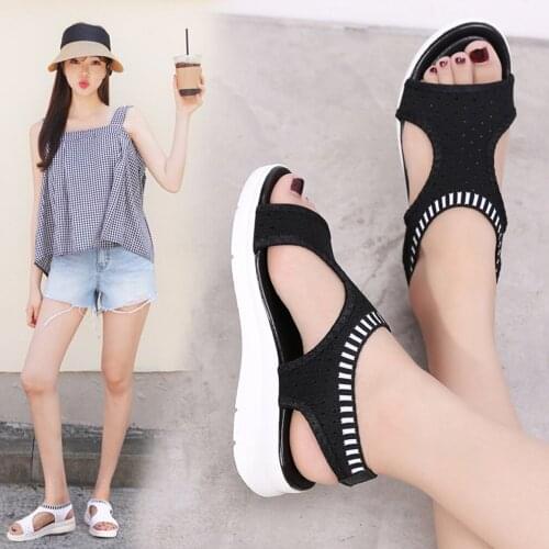 Women Sandals Breathable Comfort Shopping Ladies Walking Shoes Wedge Heels Summer Platform Sandal Shoes Mujer Plus Size 45