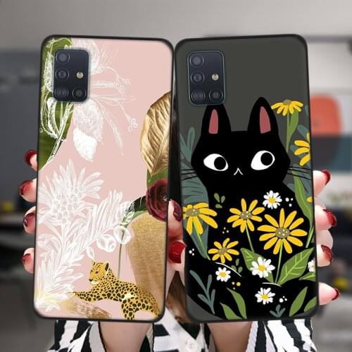 Flowers Leopard Dog Cat Silicone Case For Samsung A52 A72 A51 A71 A50 A70 A02 A12 A42 A32 A31 A21S A41 A20 A30 A40 A11 Cover